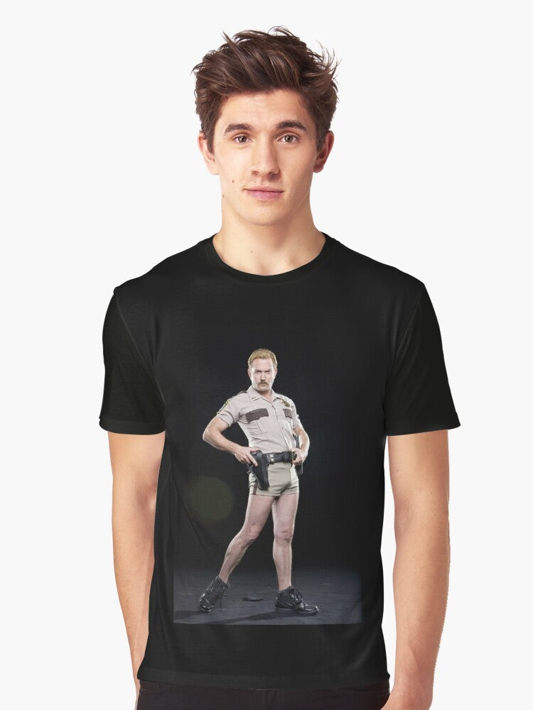 Reno 911 Lieutenant Jim Dangle Graphic T-Shirt featuring Thomas Lennon - Men