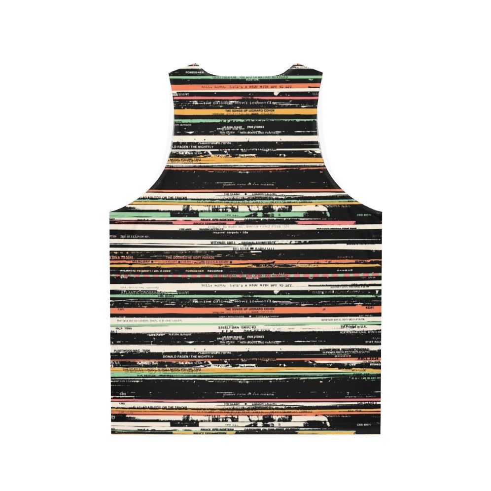 Unisex tank top with retro vinyl records graphic design - Back