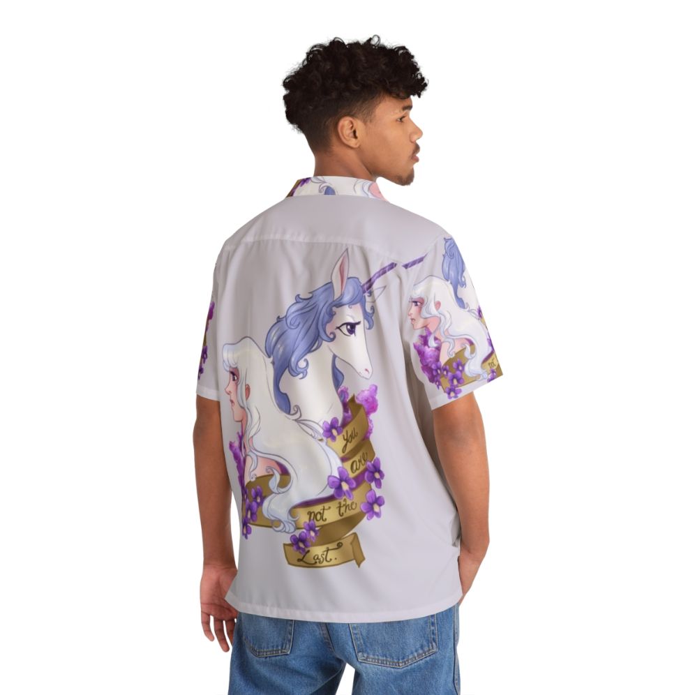 Colorful "Not The Last" Hawaiian Shirt with Fantasy Unicorn Design - People Back