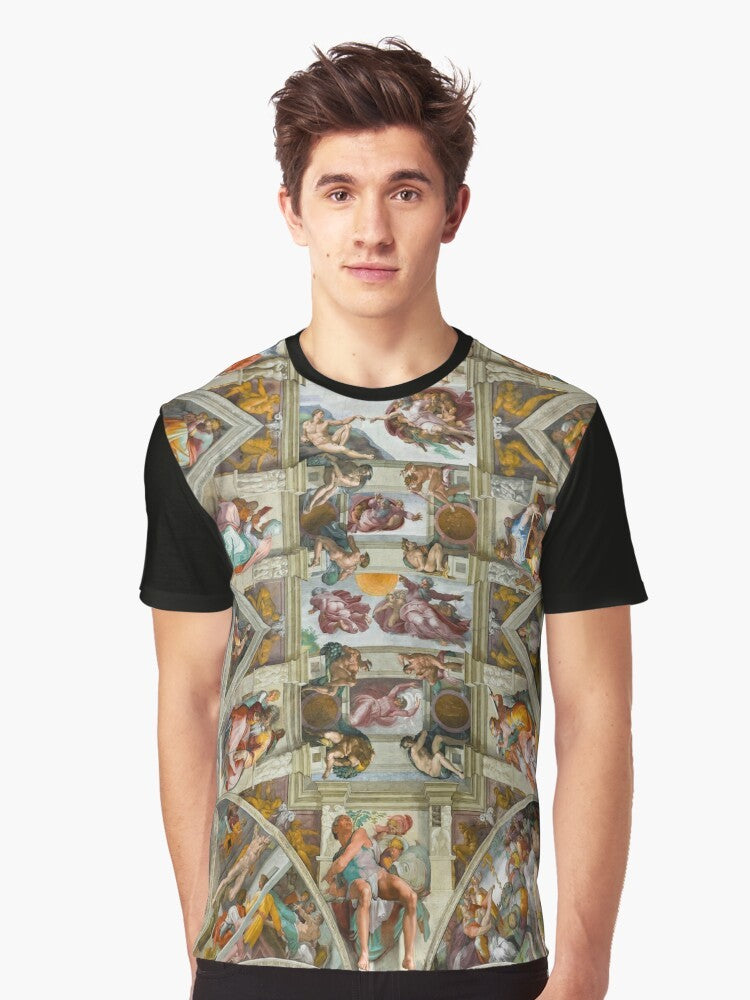 Graphic T-Shirt featuring Michelangelo's Sistine Chapel Artwork - Men