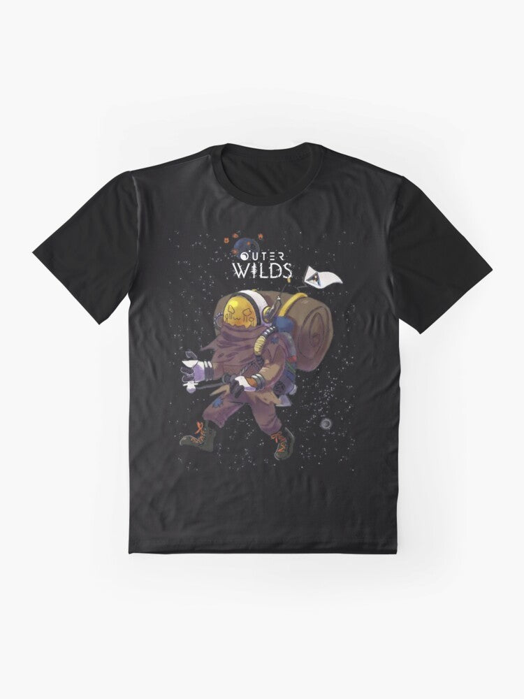 Outer Wilds video game adventure graphic t-shirt - Flat lay