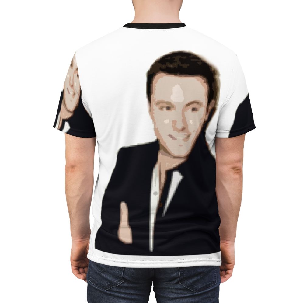 T-shirt with a stylized illustration of country music singer Nathan Carter - men back