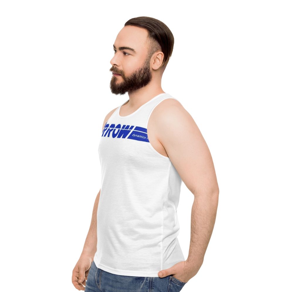 Retro "Legacy Of Arrow" Blue Unisex Tank Top - men side