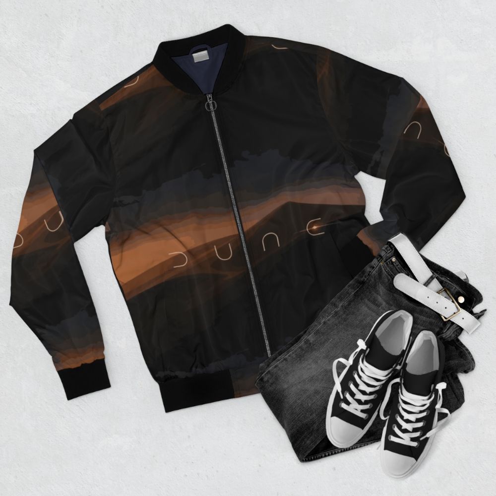 Dune landscape-inspired bomber jacket - Flat lay