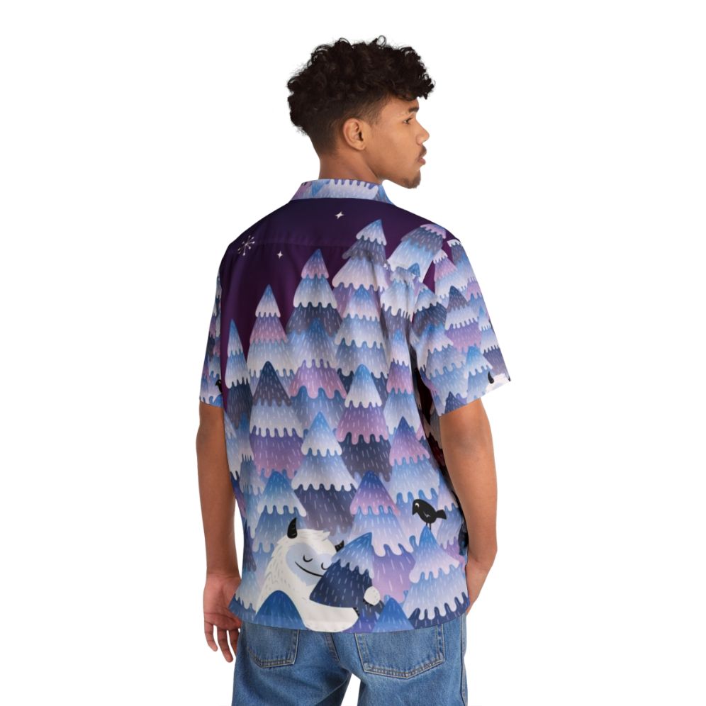 Tree Hugger Night Version Hawaiian Shirt with Forest Creature Design - People Back