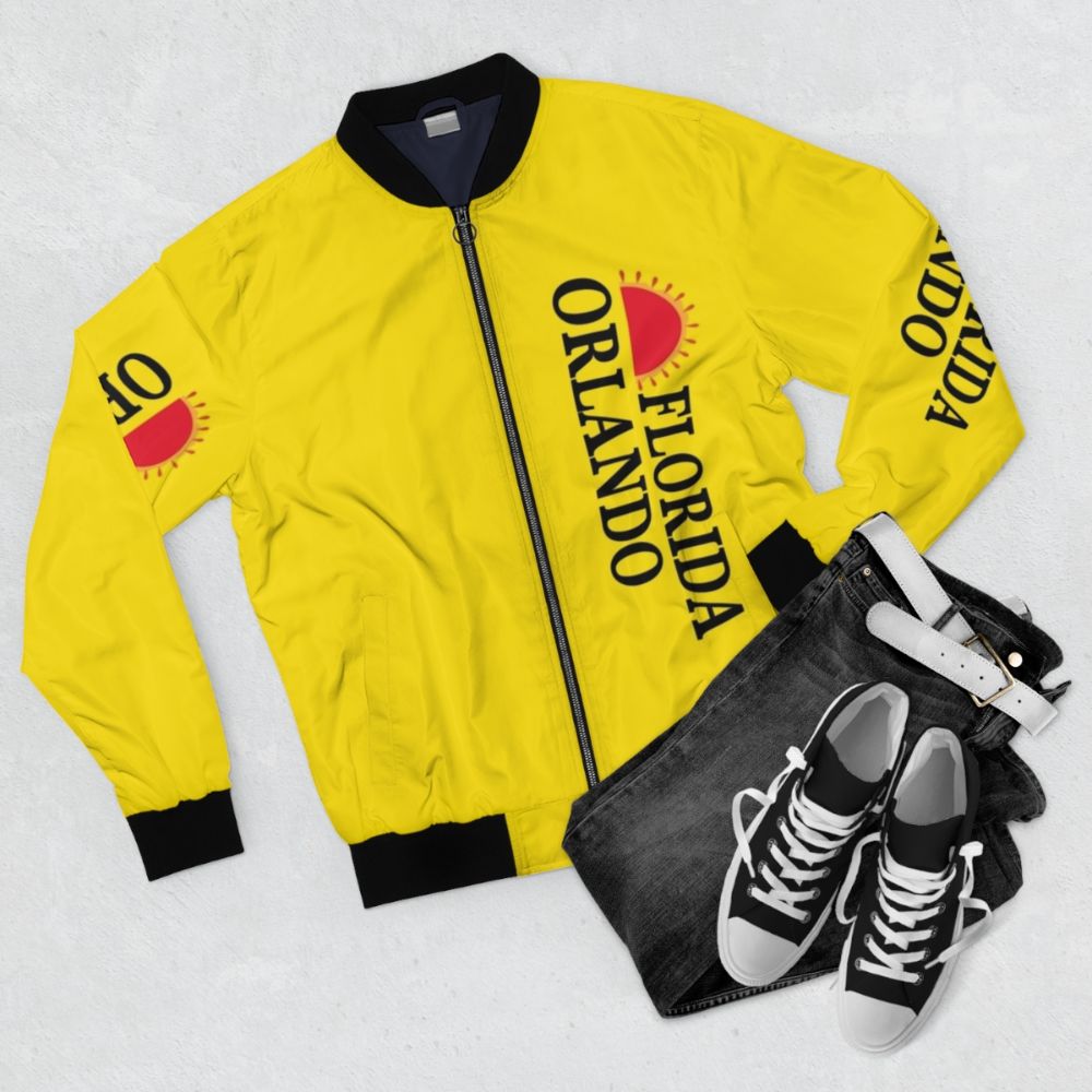 "Step Brothers Orlando Bomber Jacket with Will Ferrell and John C. Reilly" - Flat lay