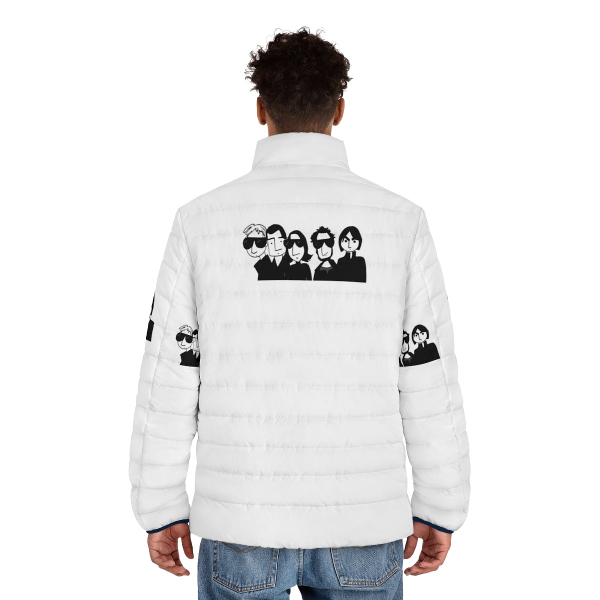 Los Planetas Puffer Jacket featuring the iconic Granada music scene - men back