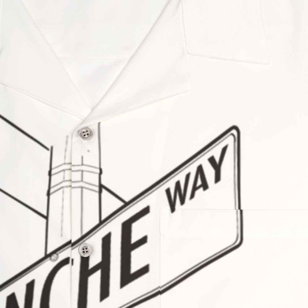 Pinche Way NY Street Sign Hawaiian Shirt - Detail