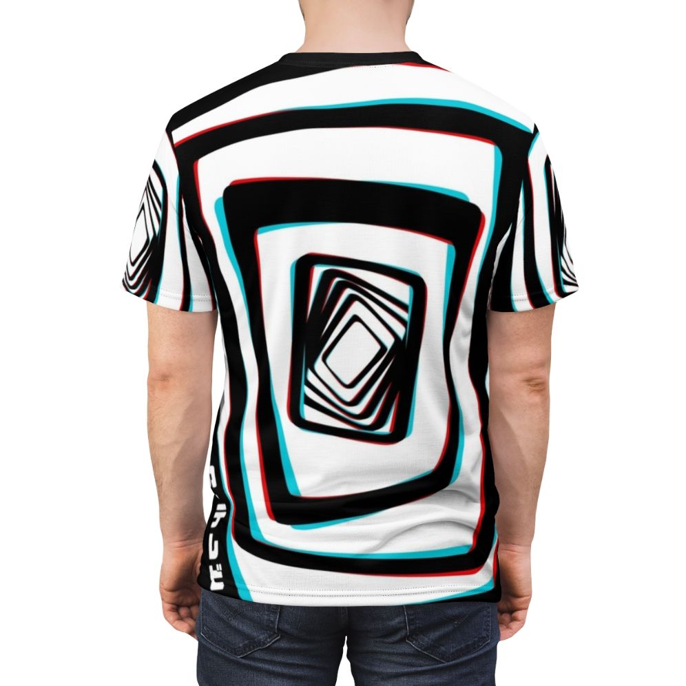 Persona 4 inspired t-shirt featuring a spiral design and Japanese text - men back