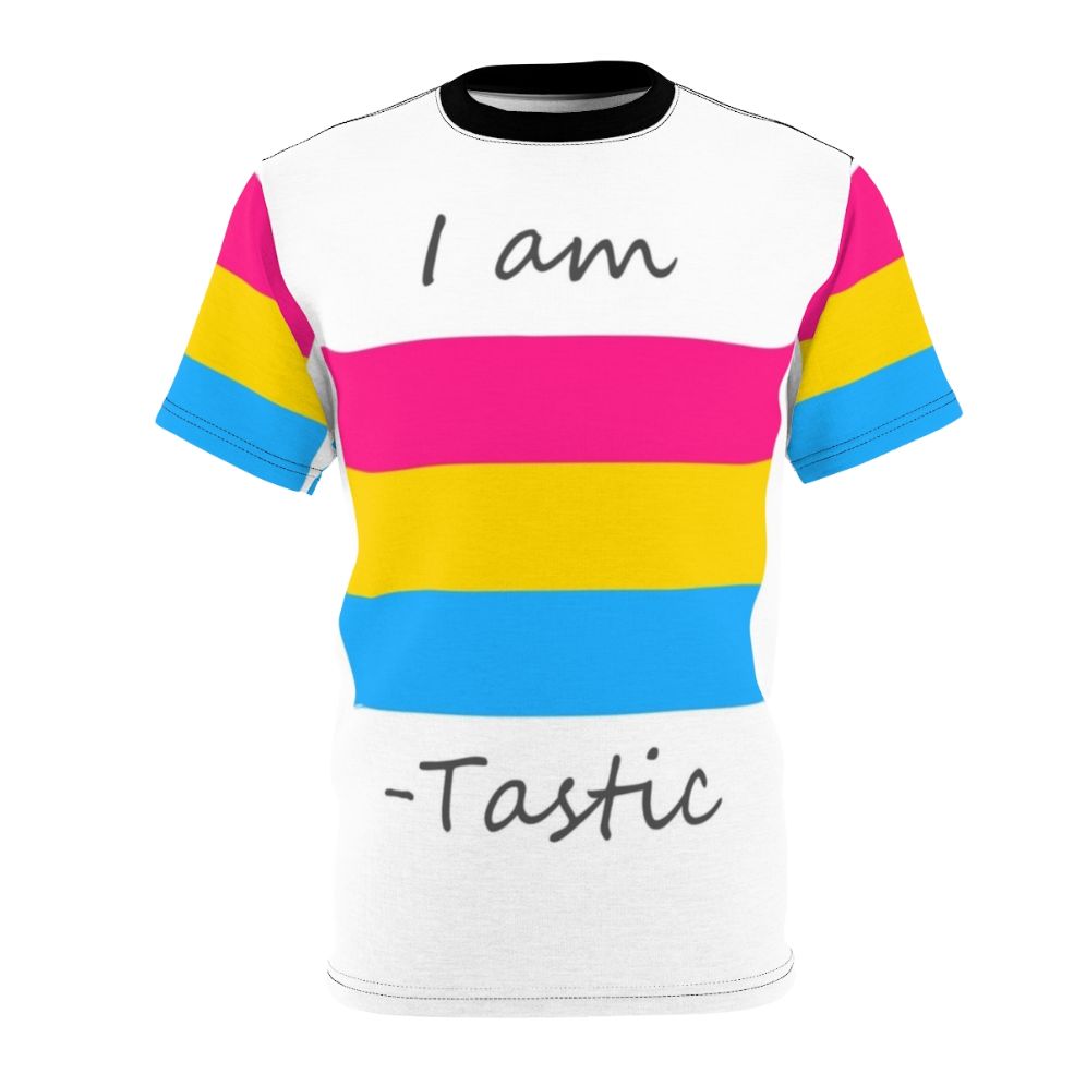 Pansexual pride flag-inspired all-over print t-shirt design