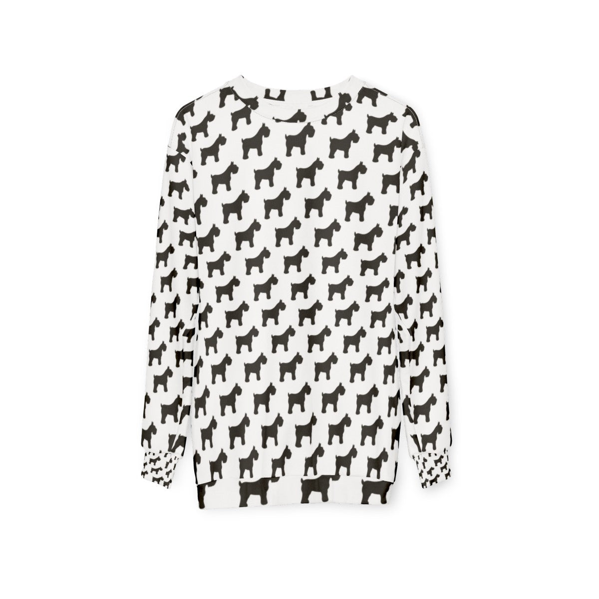 Schnauzer Sweatshirt with Houndstooth Pattern - hanging