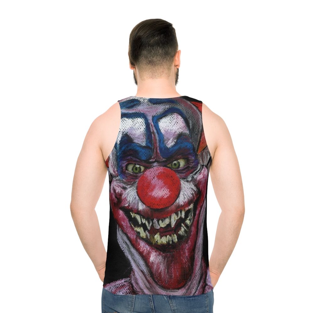 Killer clown horror unisex tank top - men back