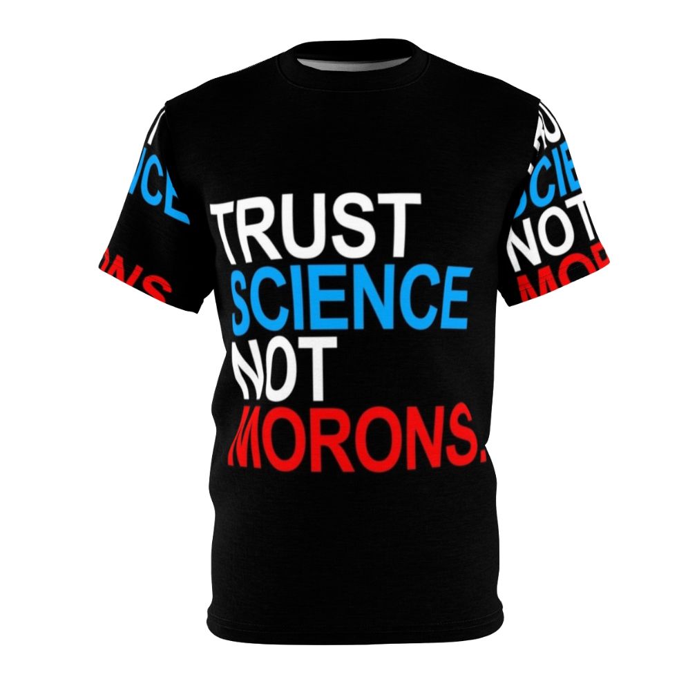 Patriotic trust science not morons red white and blue COVID-19 t-shirt