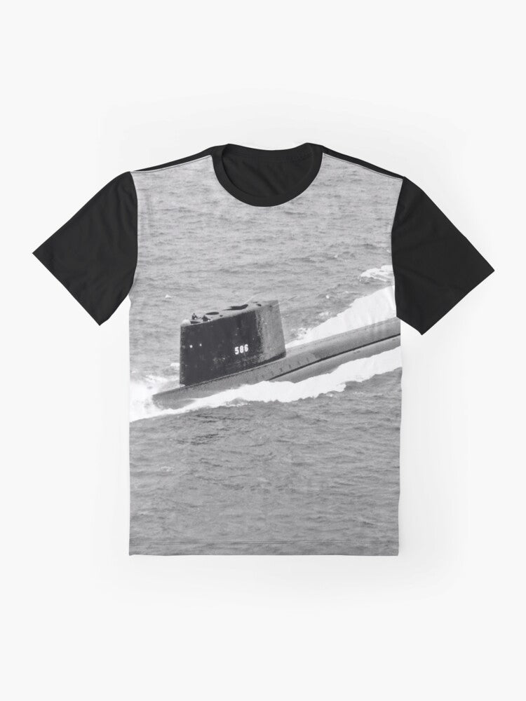 USS TRITON (SSN-586) Graphic T-Shirt - Navy Submarine Veteran Tee - Flat lay