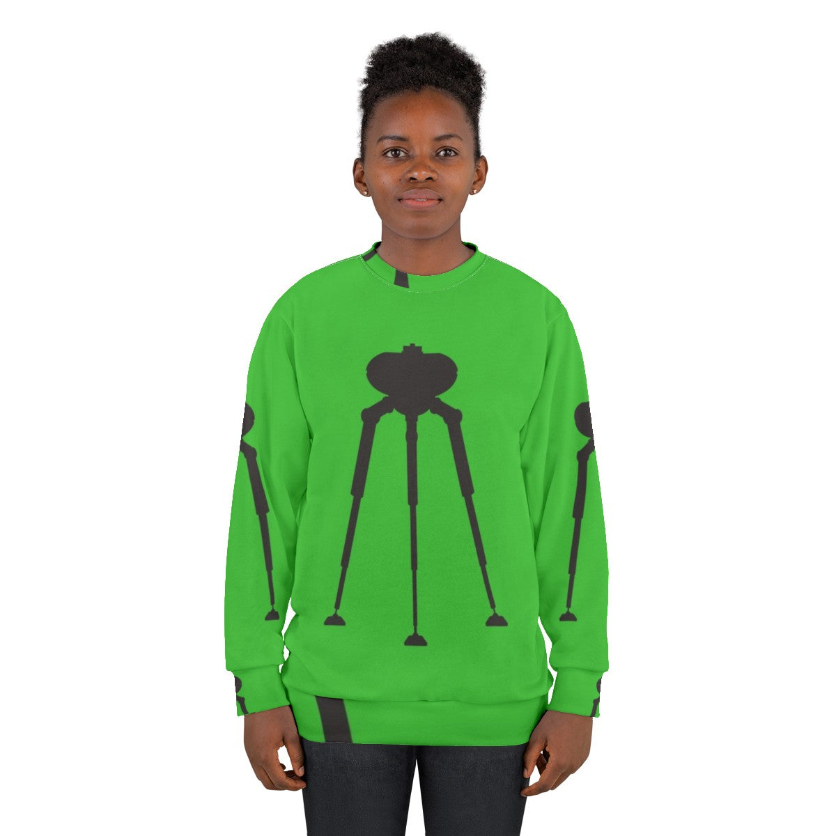 Three Legged Alien Transport Machine Sci-Fi Sweatshirt - women