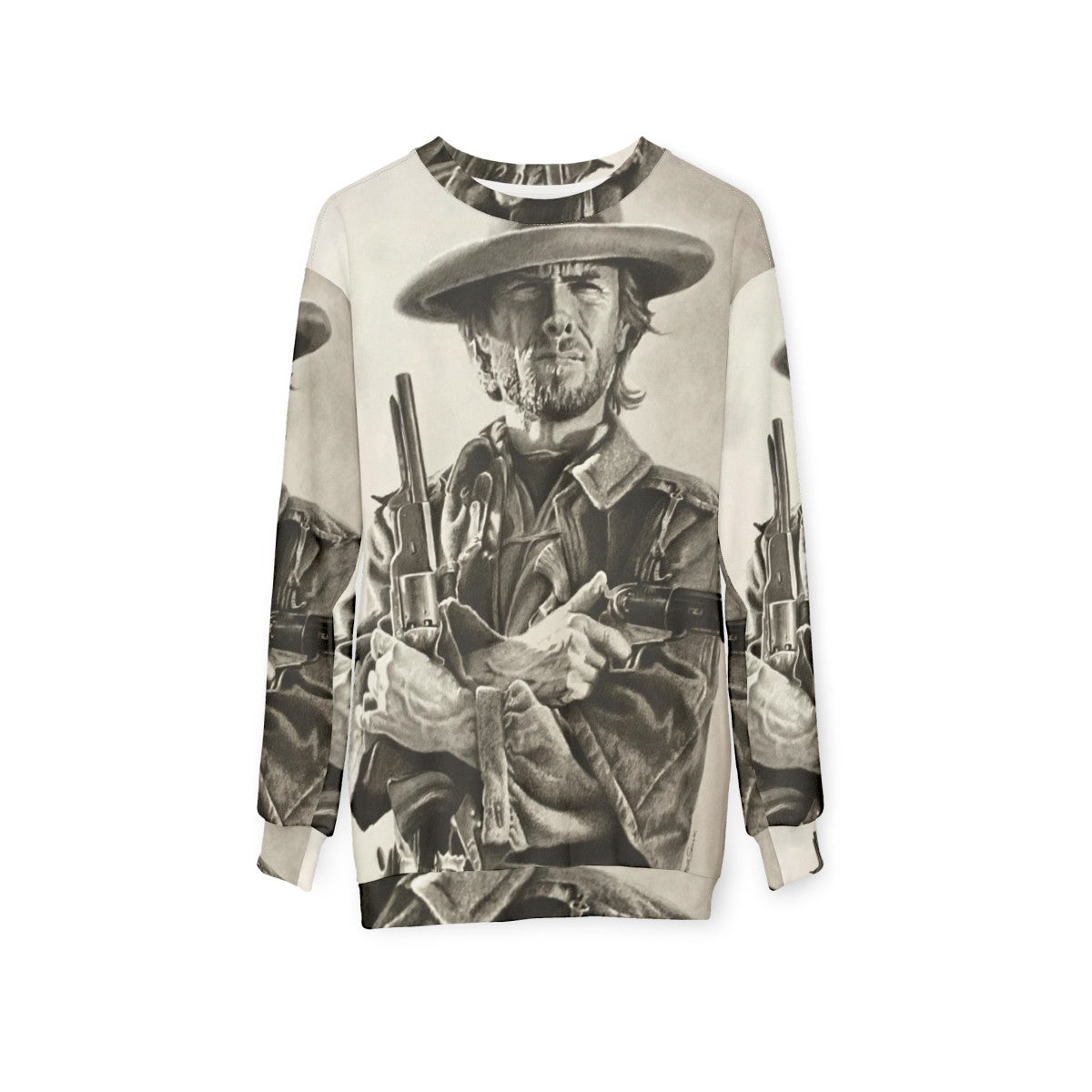 Clint Eastwood sketch sweatshirt - hanging