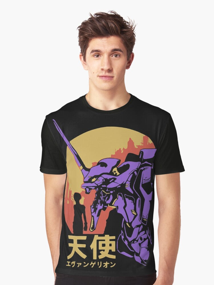 Neon Genesis Evangelion Retro Vintage Graphic T-Shirt for Anime Fans - Men