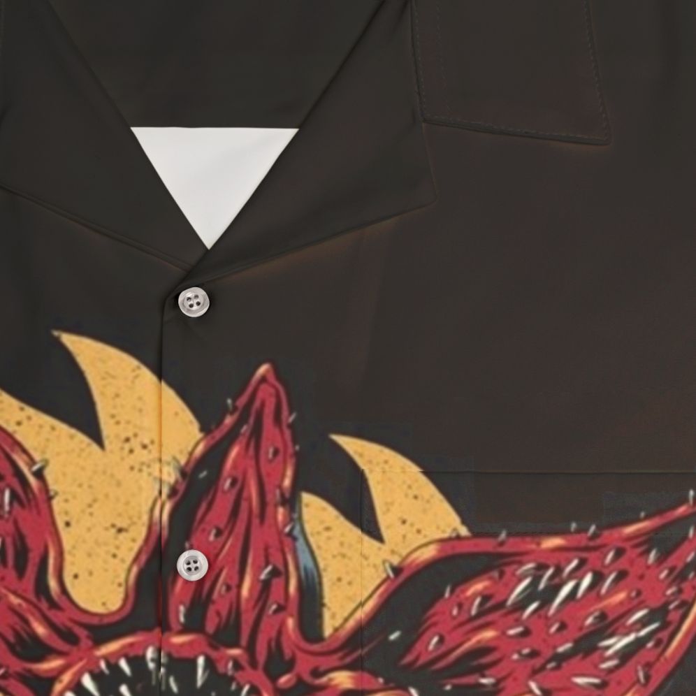 Demogorgon Hawaiian Shirt featuring the iconic monster from Stranger Things - Detail