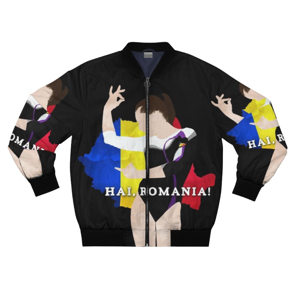 Romanian gymnastics themed bomber jacket