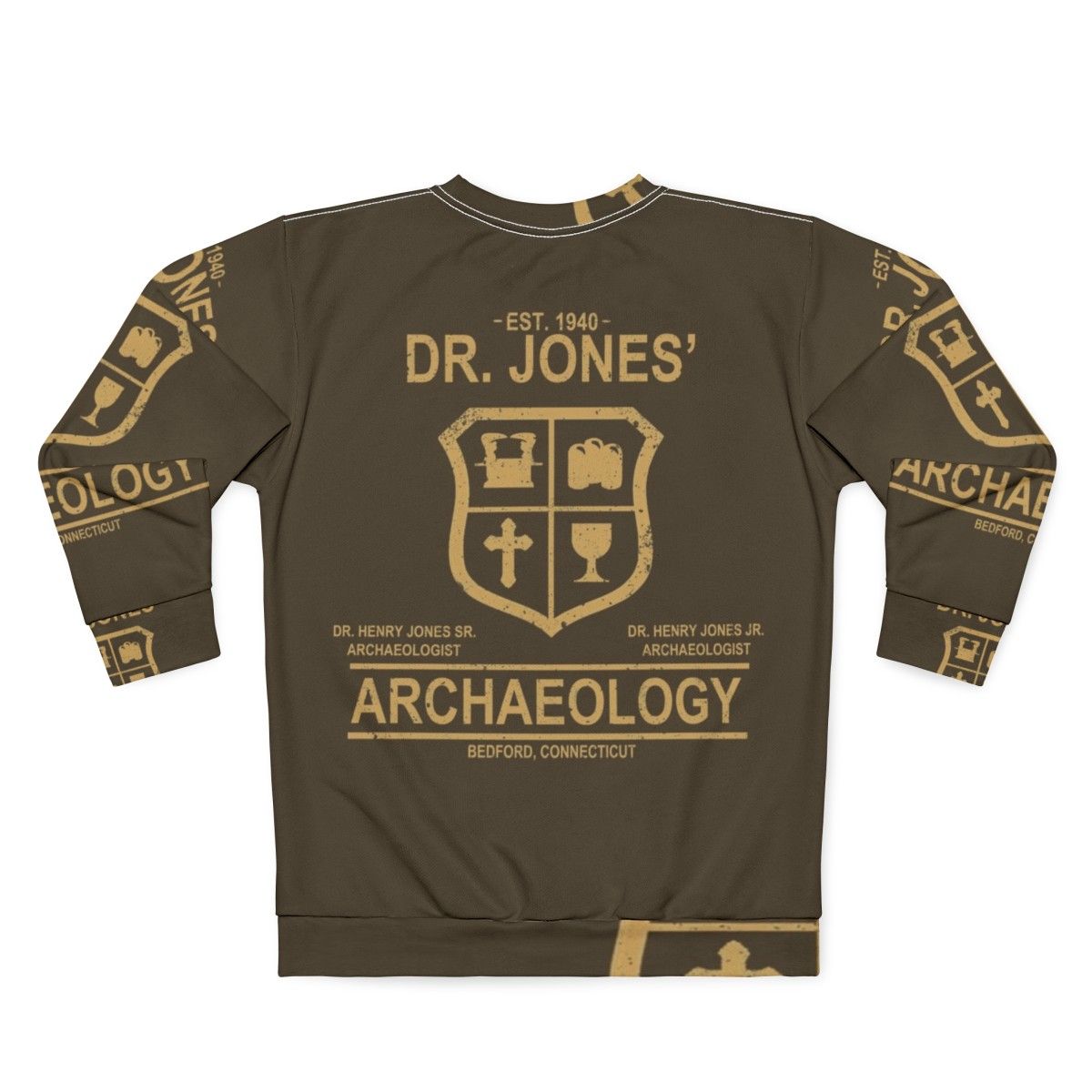 Archaeology-themed sweatshirt with Indiana Jones design - Back