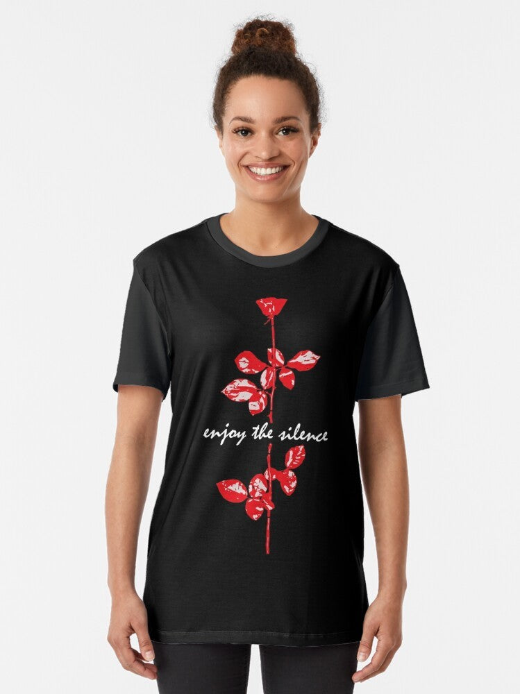 Depeche Mode "Enjoy The Silence" graphic t-shirt with rose design - Women