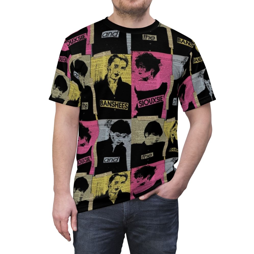 Vintage 80s music-inspired graphic print on a high-quality t-shirt - men front