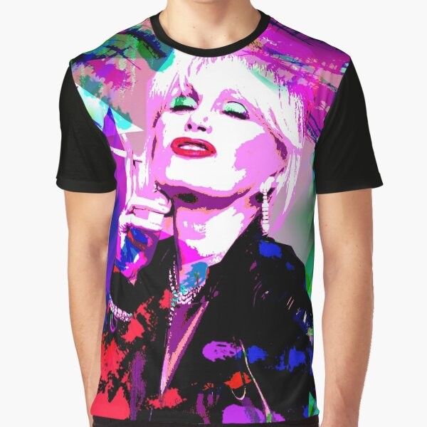 Patsy graphic t-shirt with rainbow colors and "Absolutely Fabulous" quote