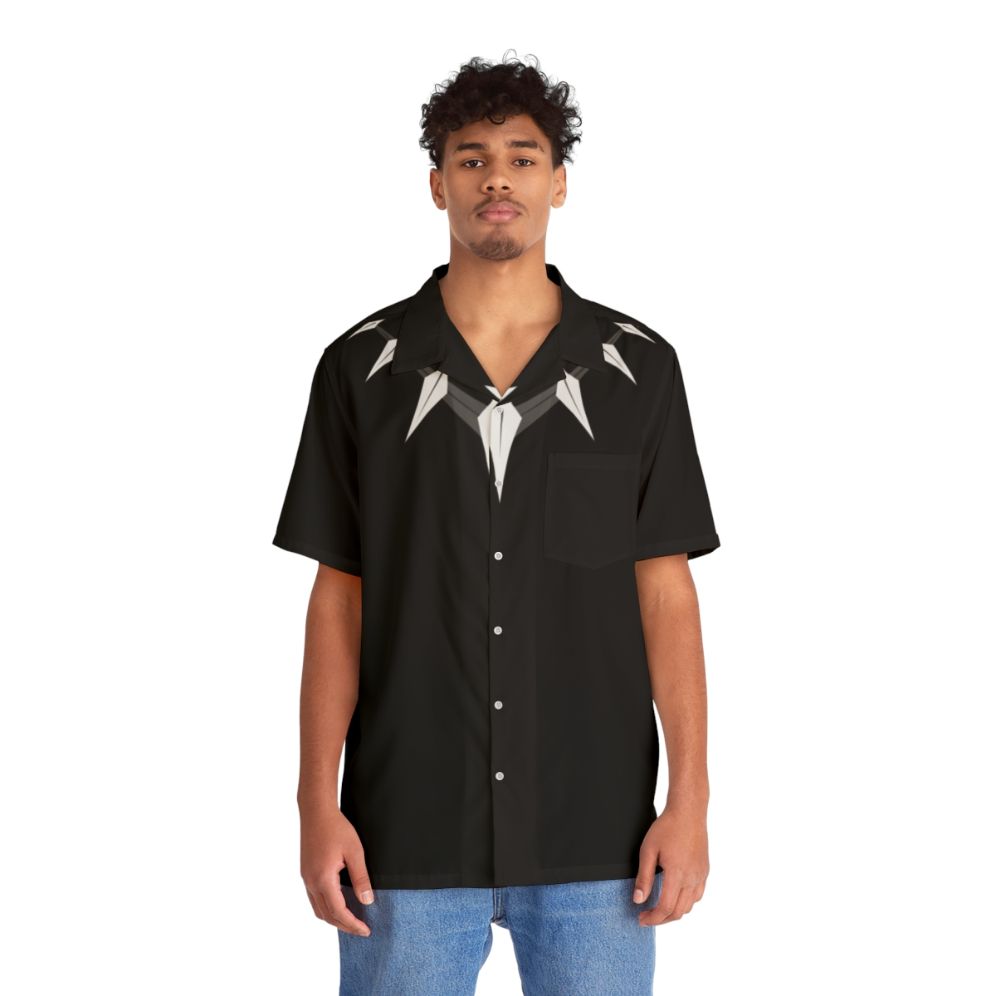 Black Panther Necklace Hawaiian Shirt - People Front