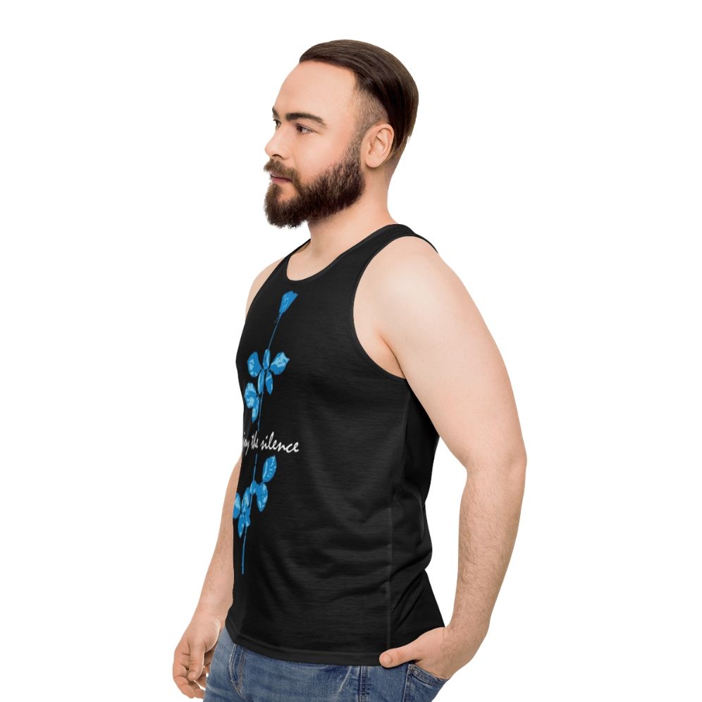 Enjoy The Silence Blue Unisex Tank Top - men side