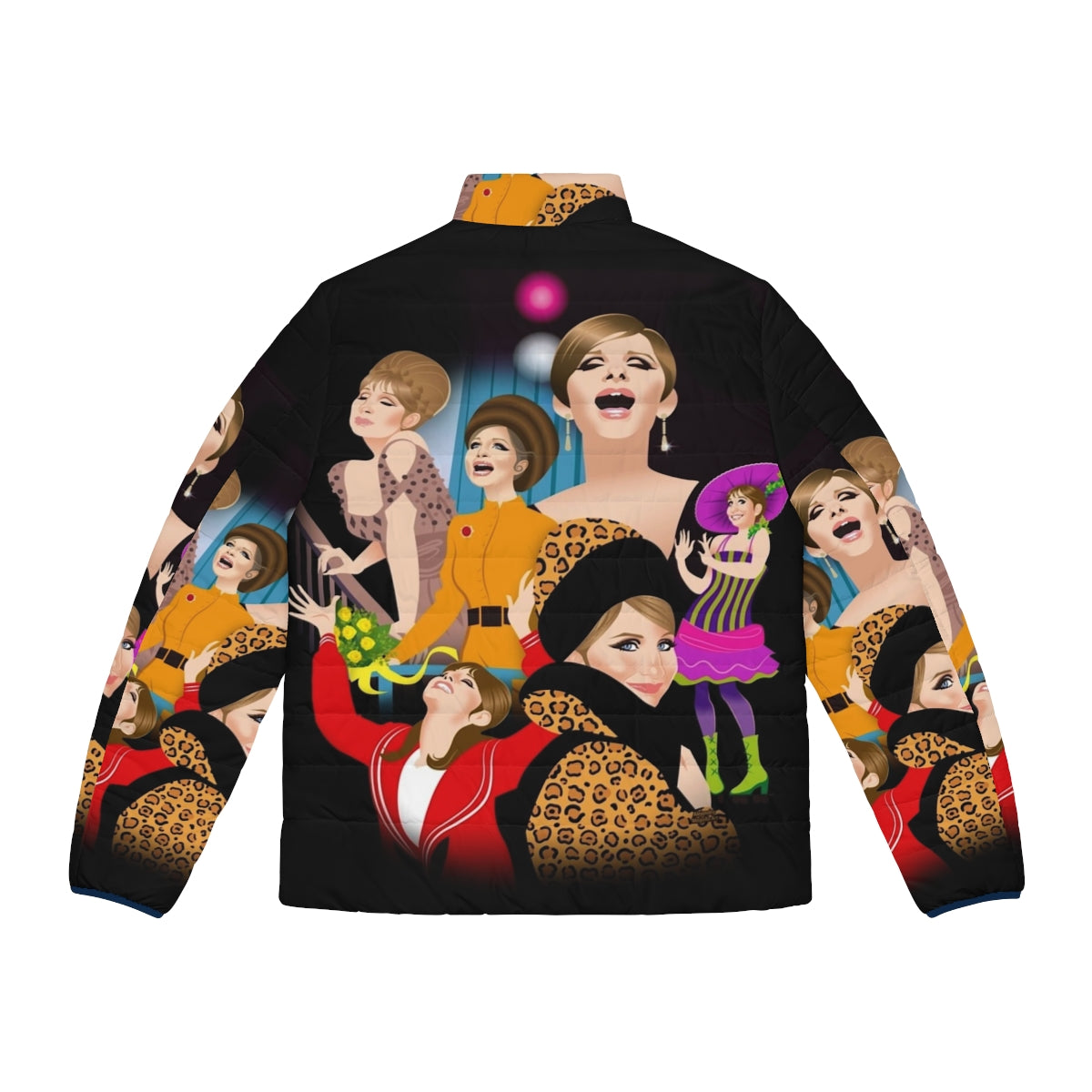 Funny puffer jacket with Alejandro Mogollo art designs - Back