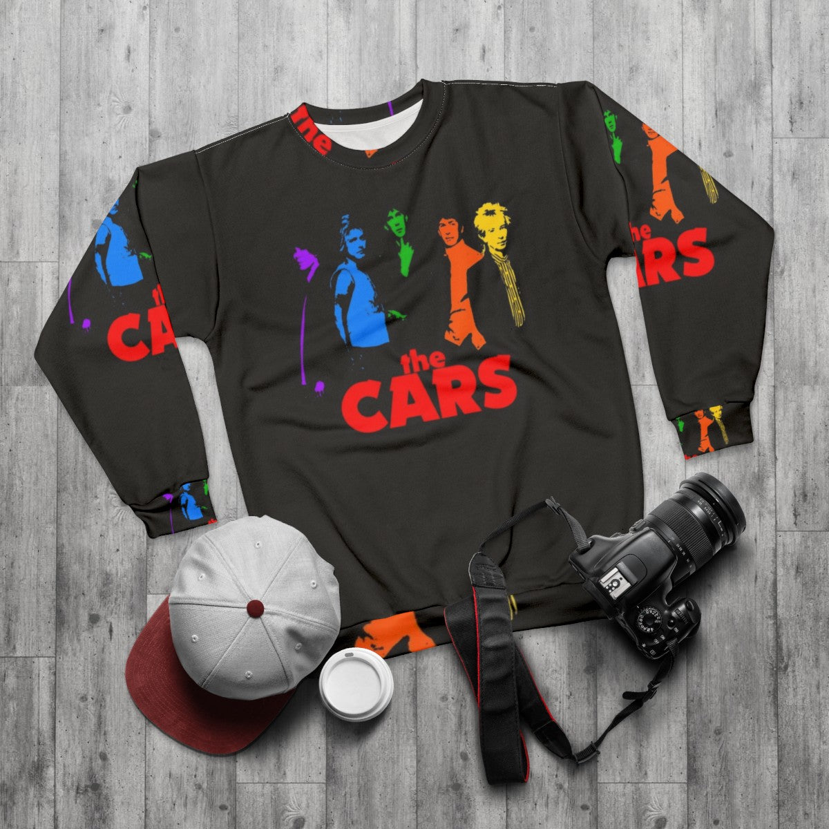 The Cars in Color Retro Sweatshirt - flat lay