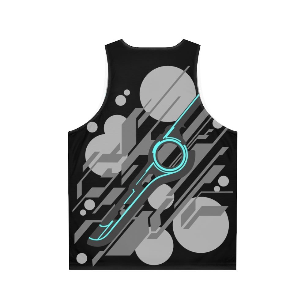 Xenoblade Chronicles abstract grey unisex tank top - Back