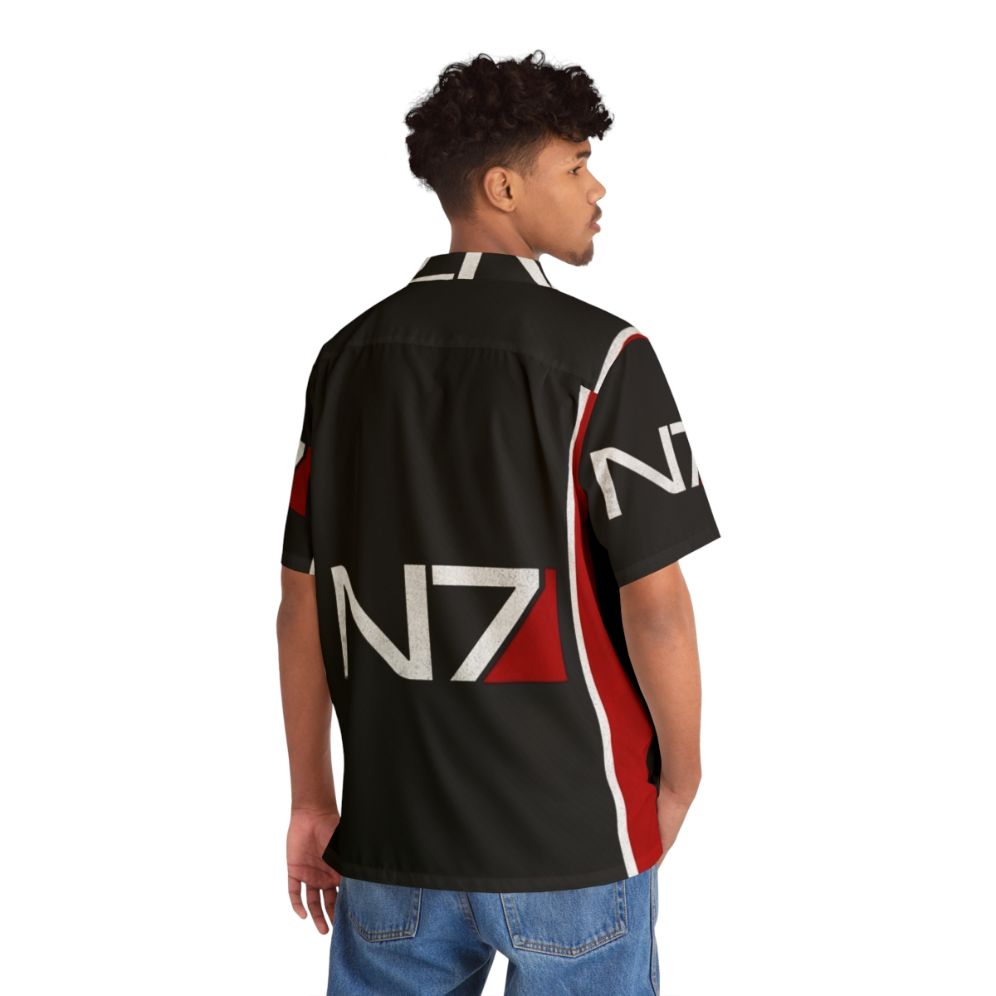 N7 Iconic Design Hawaiian Shirt for Mass Effect Fans - People Back