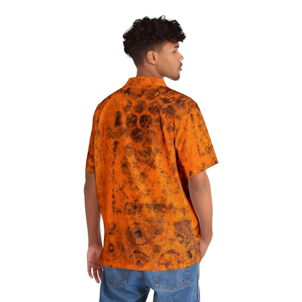 Autumn Foliage Hawaiian Shirt with Abstract Pattern - People Back