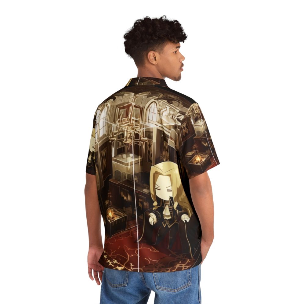 Alucard Terrarium Hawaiian Shirt with Castlevania Netflix Vampire Design - Flat lay