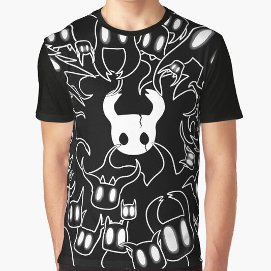 Hollow Knight doodle graphic design on a t-shirt