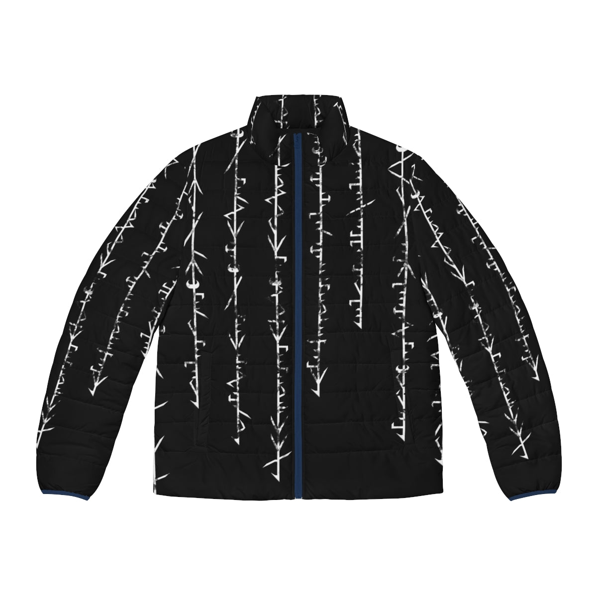 Phyrexian Inscription Puffer Jacket, MTG themed dark puffer jacket