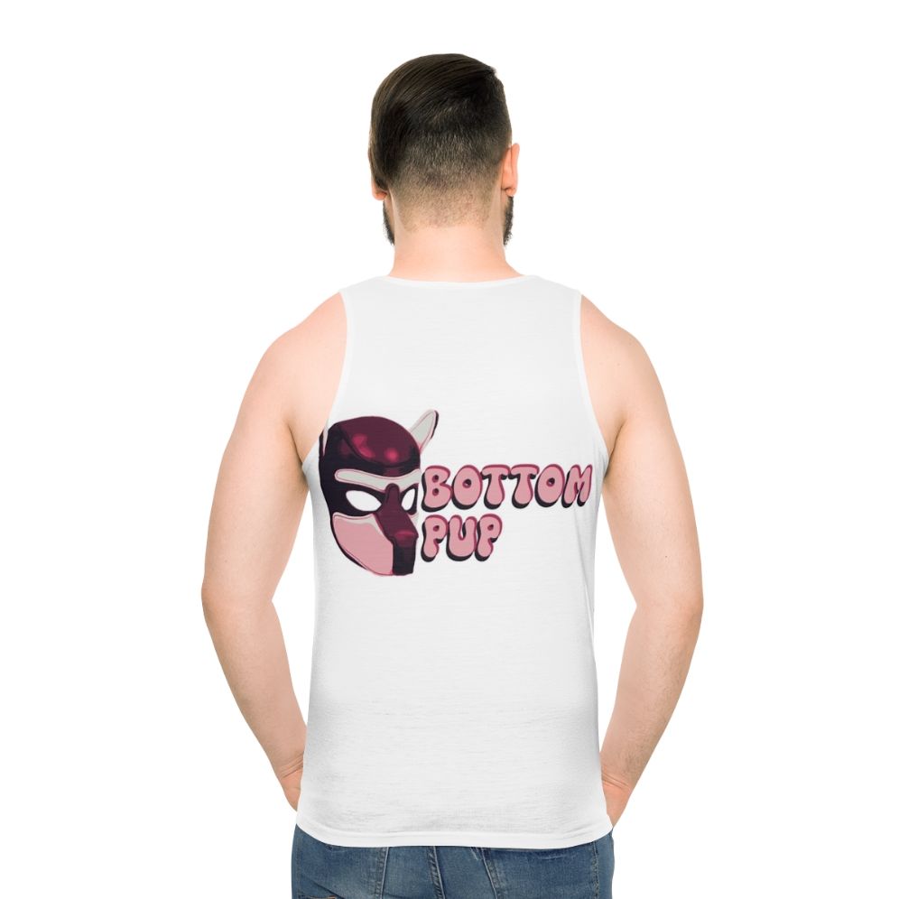 Unisex dog mask tank top for puppy play and BDSM - men back