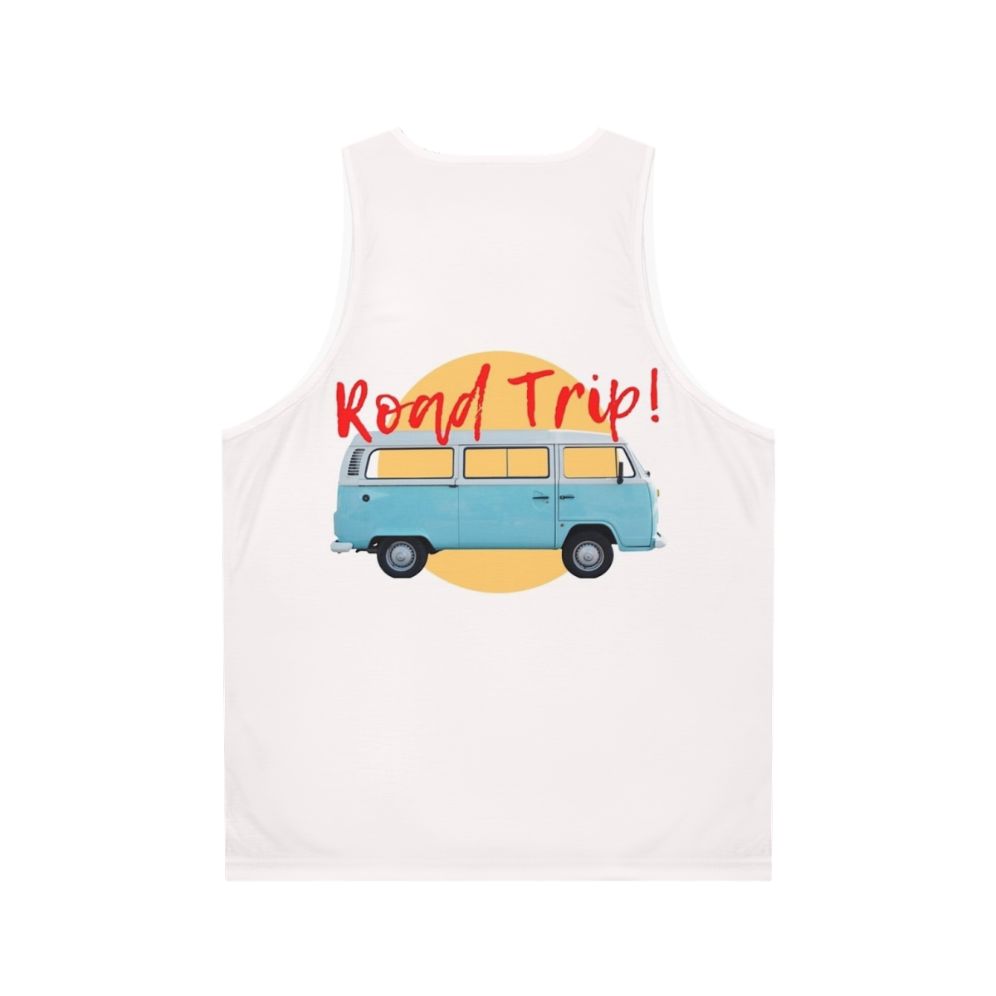 Vintage Classic Car Inspired Travel & Hobbies Unisex Tank Top - Back