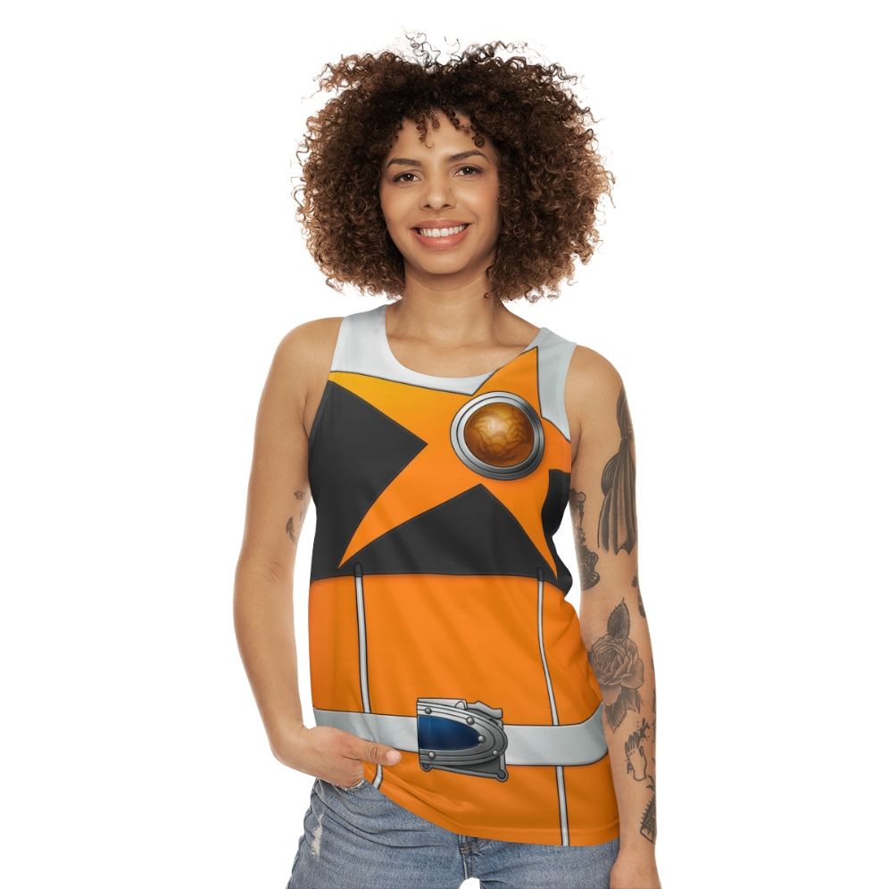 Sasoriorange unisex tank top with space and super sentai design - women