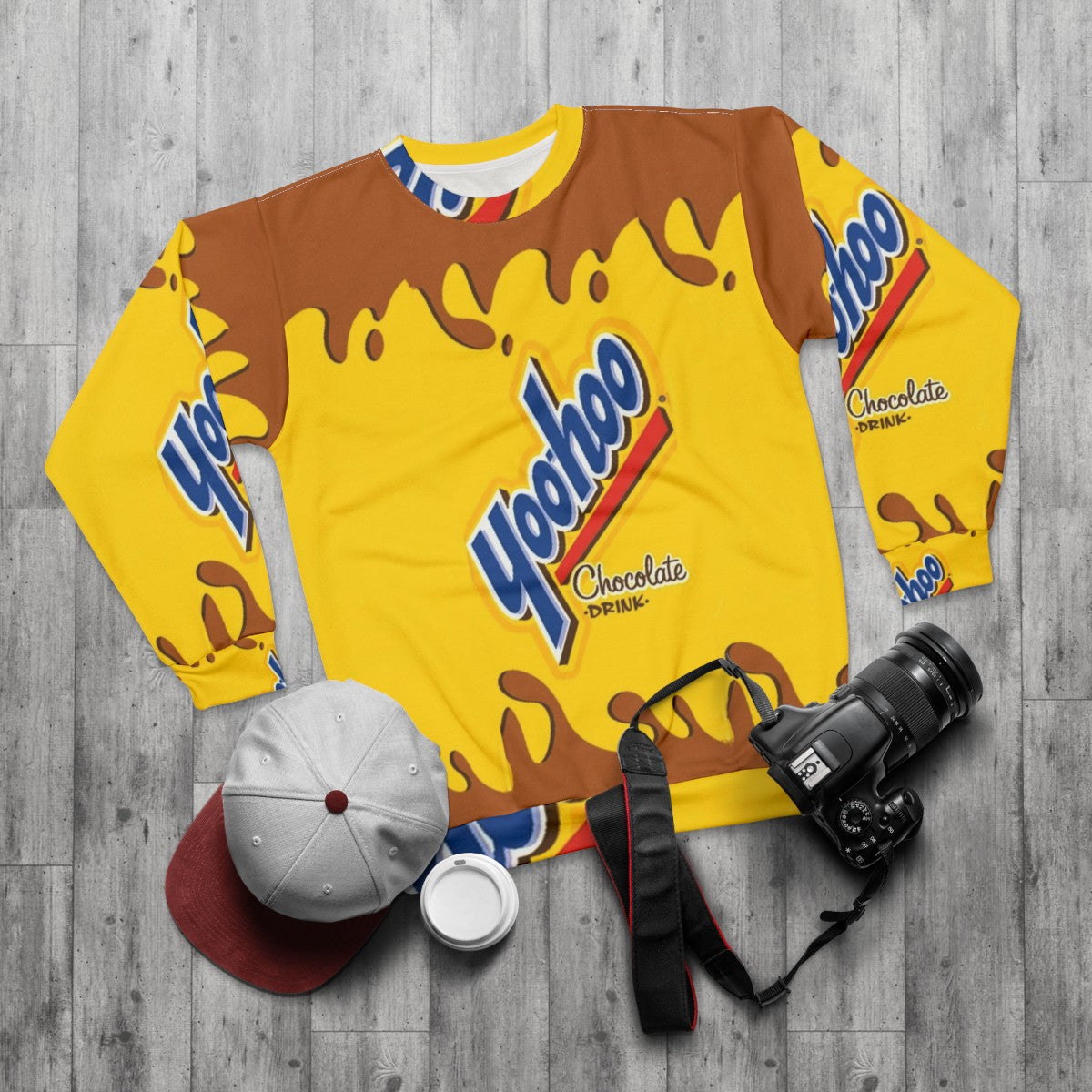 Yoohoo chocolate milk sweatshirt - flat lay