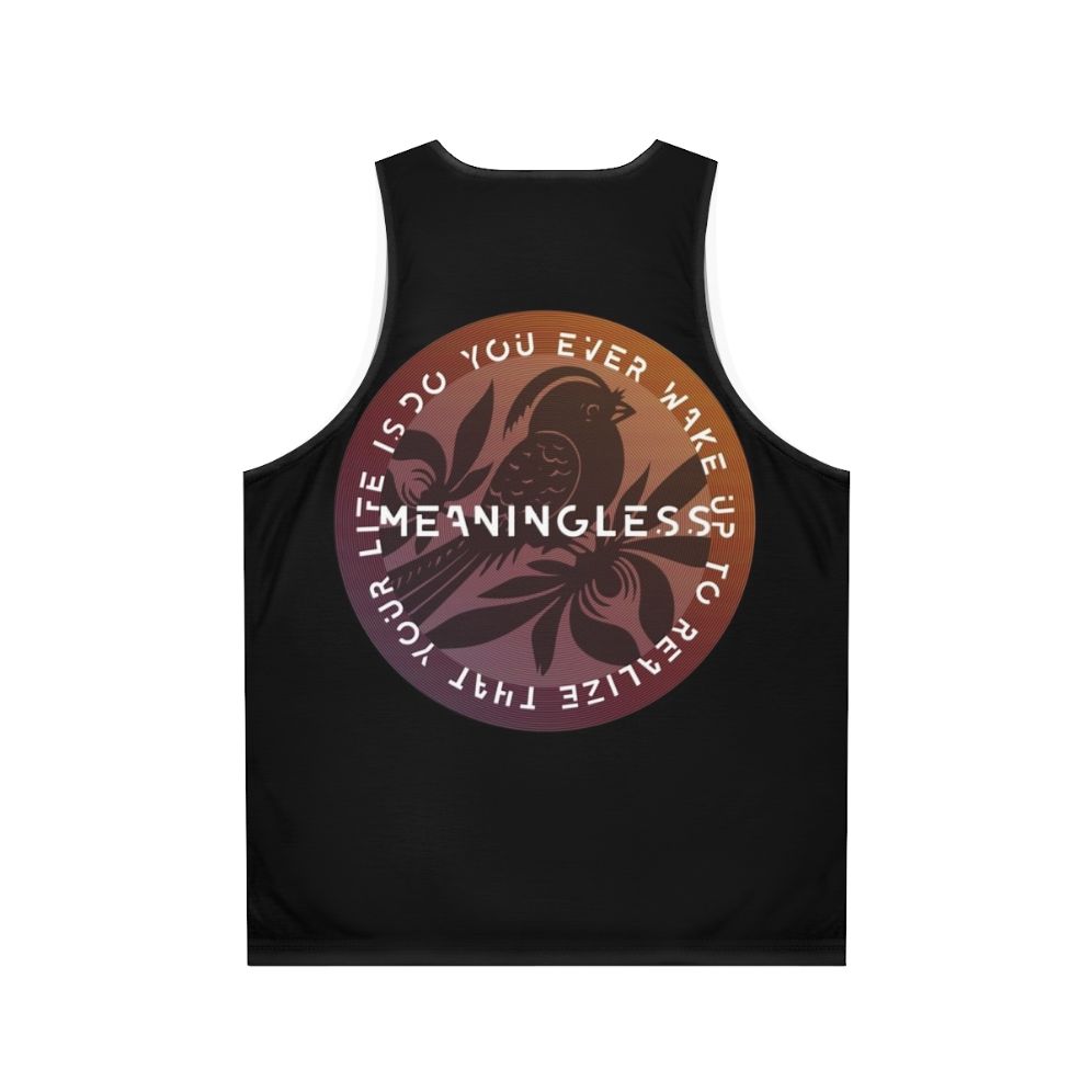 Unisex tank top with inspiring band lyric quote - Back