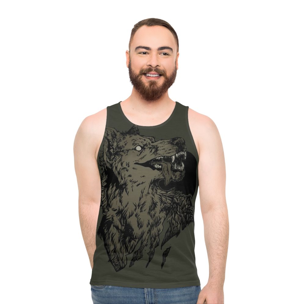 Werewolf Unisex Black Tank Top - men