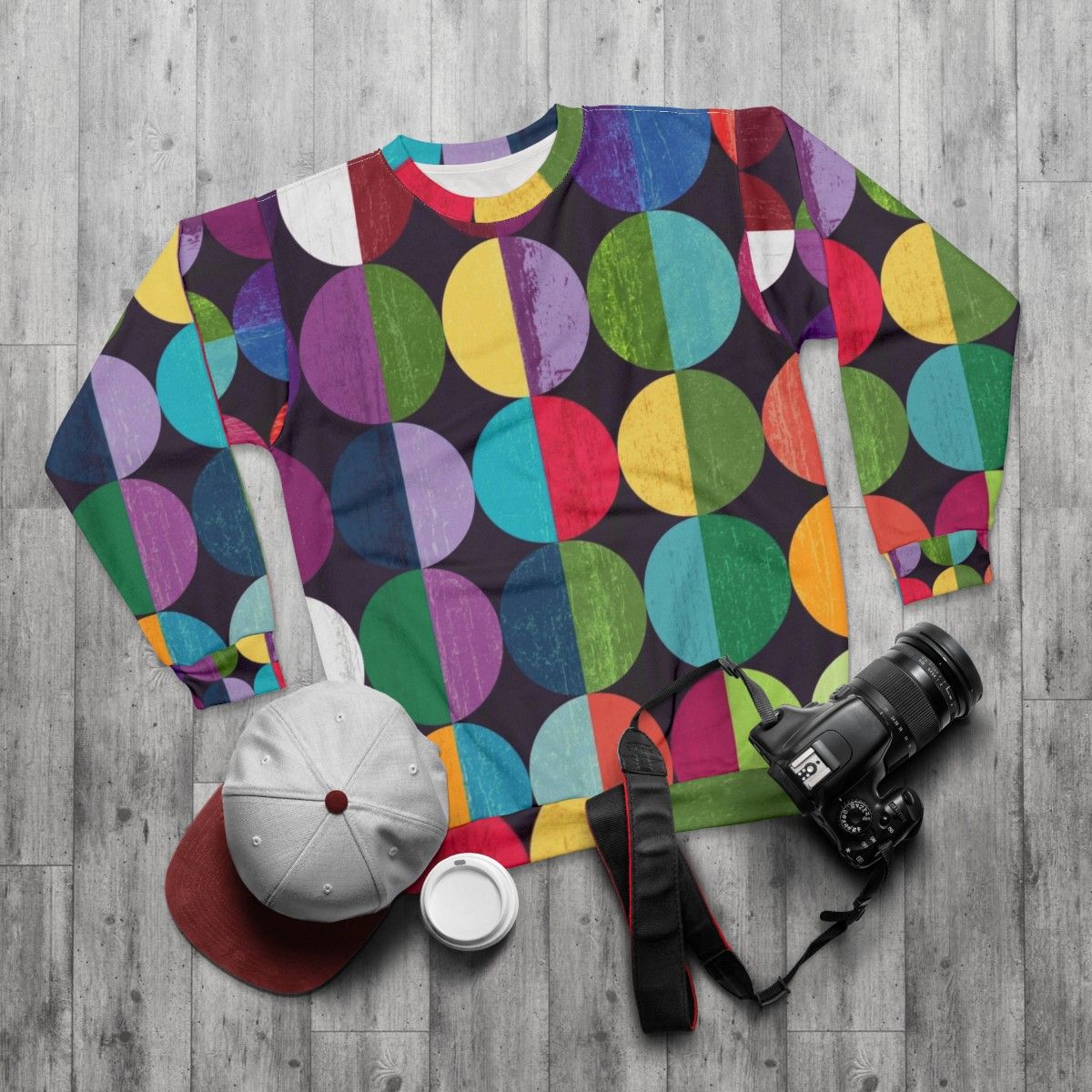 Moon Geometric Sweatshirt - flat lay