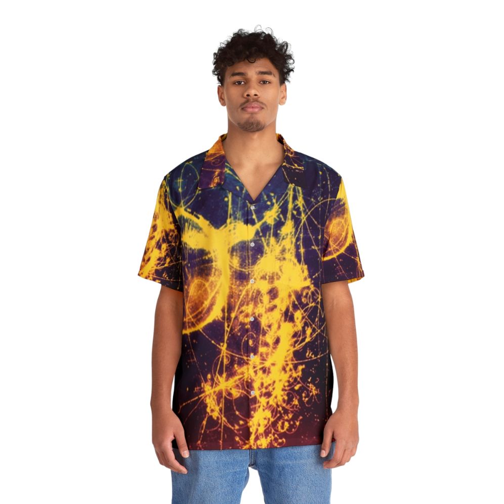 Bubble Chamber Hawaiian Shirt - Particle Physics Inspired Abstract Design - People Front