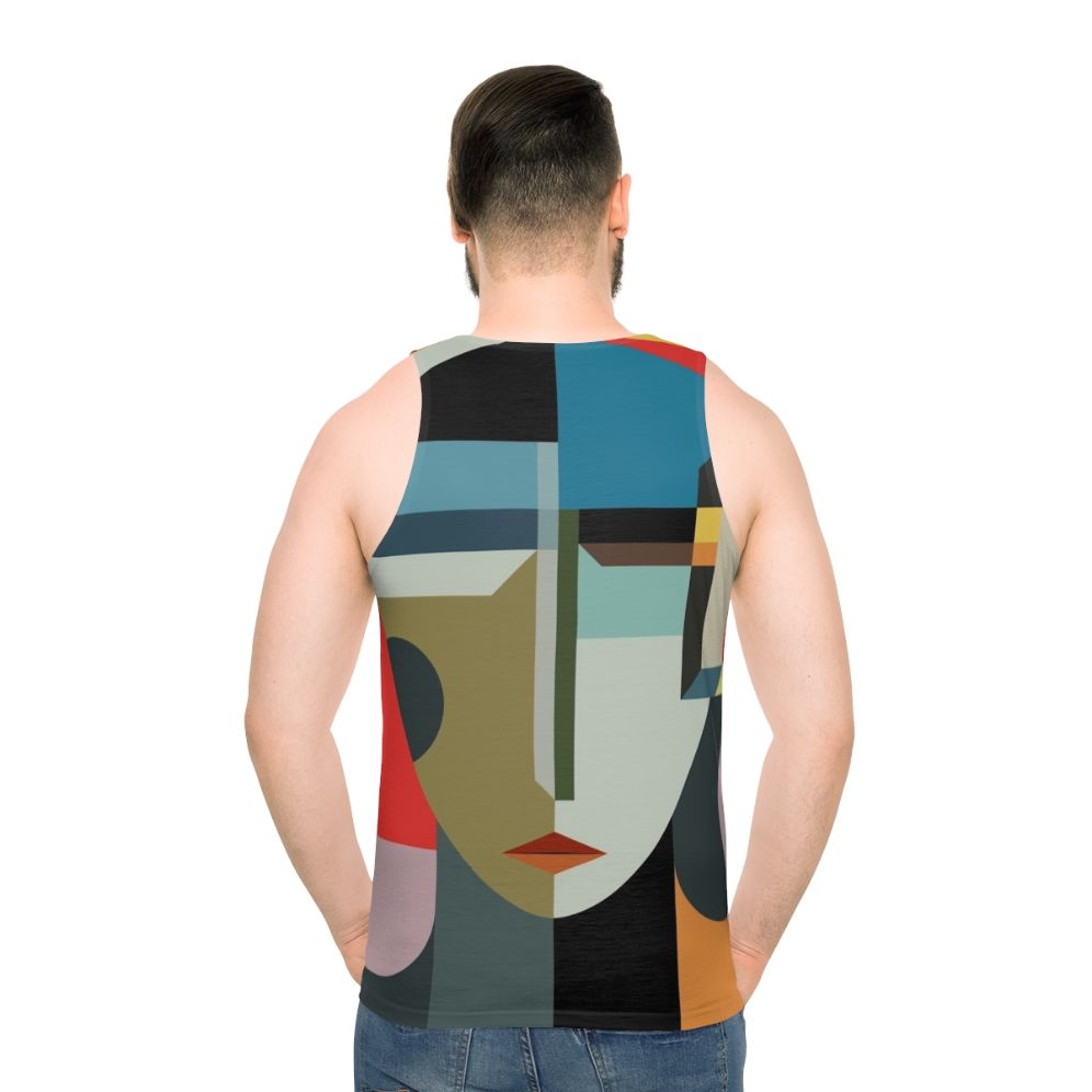 Faceless woman abstract futuristic vintage tank top - men back