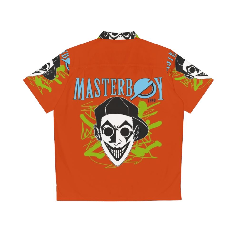 Retro 90s dance music-inspired Hawaiian shirt with Masterboy design - Back