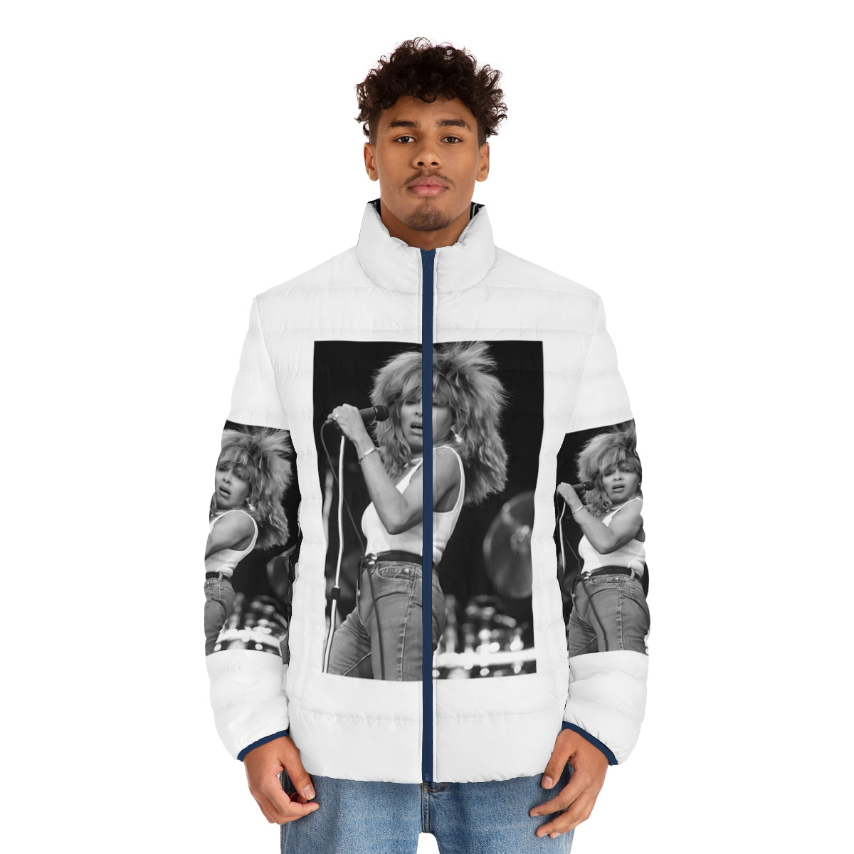 Show Tina Aesthetic Puffer Jacket featuring Ike Turner, the music legend - men front