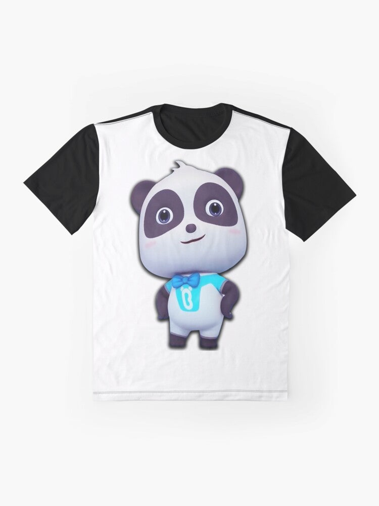 Kiki Panda cartoon panda graphic t-shirt for children - Flat lay