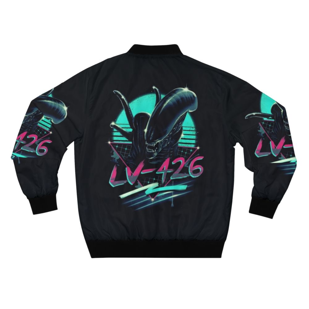 Xenomorph alien bomber jacket with space and monster design - Back